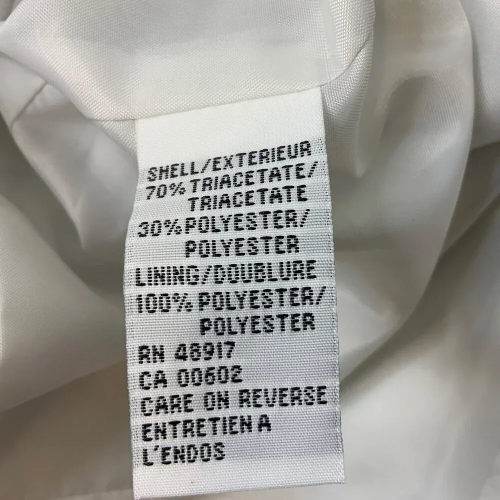 Calvin Klein Cream white Cropped Suit Jacket zipper down front women’s size 8 - Picture 10 of 11